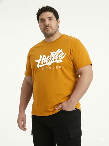 Image of Toodlegram Men Plus Size Printed T-Shirt | Round Neck Half Sleeves | Regular Fit Big & Tall | Pure Cotton Casual Summer Wear T-Shirt for Men