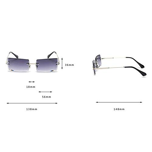 kachawoo Rectangle Sunglasses Women Rimless Square Sun Glasses for Women Christmas Gifts3