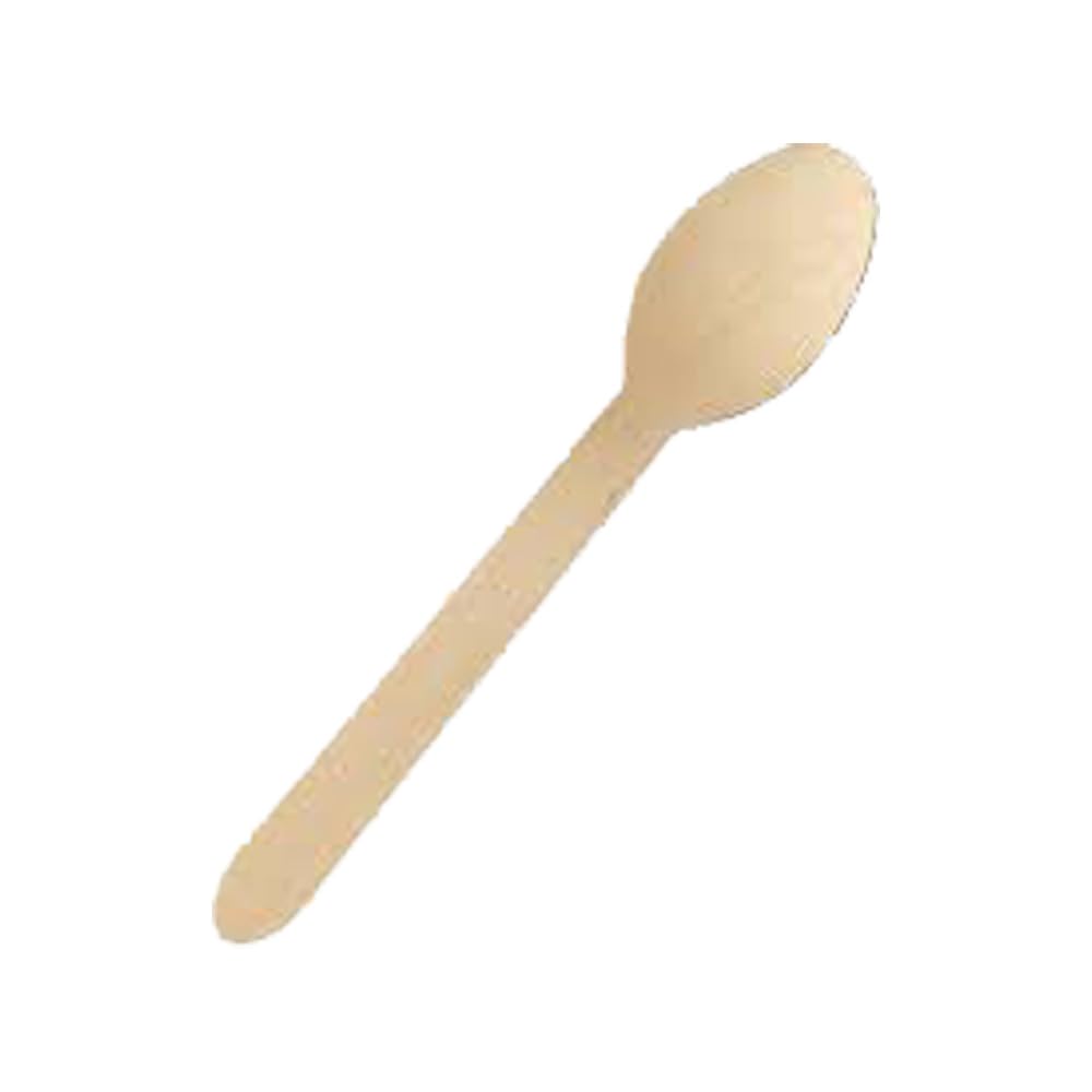1000 Cuillères à dessert jetables en bois 110 mm compostables et biodégradables