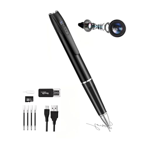 UZJ 64G Mini Hidden Camera1080P Mini Camera Pen 1080P Full HD RecorderEasy to Use150 Minutes Long Battery Life with Loop Recording for Indoor and HomeSupports 256GB SD Card