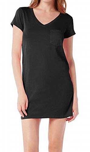 Michael Stars Womens Short Sleeve Vee Neck With Pocket Dress, Black, Small Us #TOP7