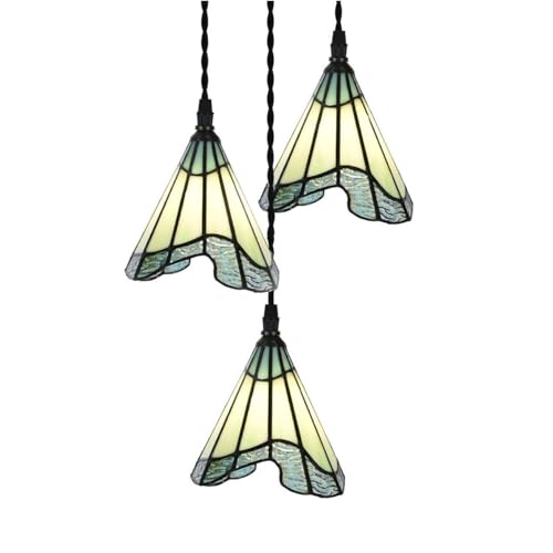 Lustre à 3 lumières verre de Bohême suspension plafonnier Art Déco salon salle à manger