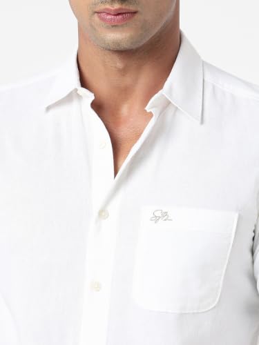 Image of Spykar Men's Regular Fit Full Sleeve Cotton Solid Casual Shirts