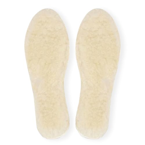Genuine Sheepskin Insoles with Lambswool Blend - Ultra Soft & Durable Shoe Pads for Flat Shoes...