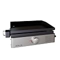 XMJR Tabletop Griddle 18 Inch,Portable Propane Grill for Outdoor Patio Backyard Camping Cooking,Small Gas Grill Propane For Family and Friends Dinner Party,Non-stick Porcelain Baking Pan,Easy Clean