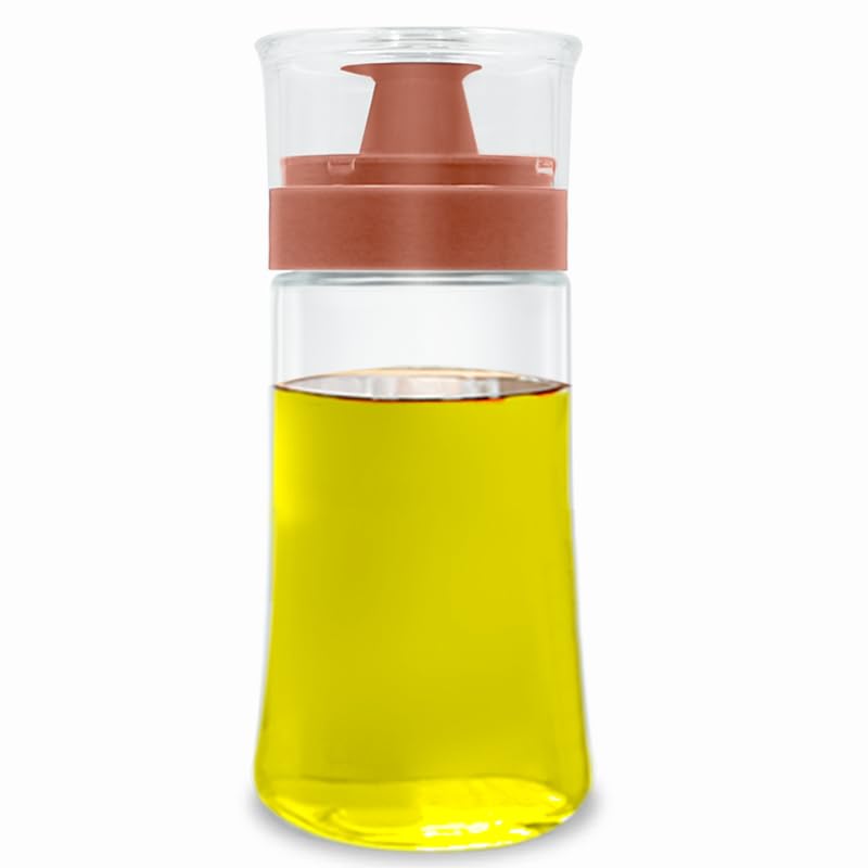 TINMIX Bouteille distributeur d'huile étanche avec bec verseur, cruche en verre de 180 ml/6 oz pour huile d'olive et vinaigre, bien scellée pour pique-nique...