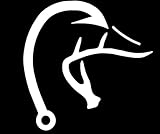 Thistle Brook Cottage Duck Head Fishing Fish Hook Antler Car Decal 5.5 x 5.5 White Vinyl Hunting Truck Rear Window Windshield