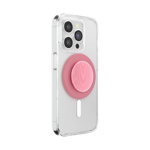 Image of PopSockets Phone Grip for MagSafe, Magnetic Holder, Phone Stand, Pink - Alum Moire Putty