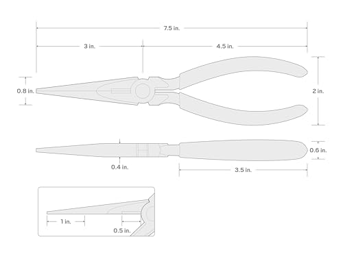 Pince à bec long TEKTON PGF10007 de 17,8 cm pour saisie précise - 3