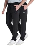 Picture of clothin Mens Workout Athletic Pants Elastic-Waist Drawstring Pants for Sport Exercise Travel,Quick-Dry,Stretchy,Black/Black,2XL(41-45W x 30L)