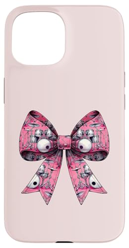 Coquette Bow Drum Girl con estampado de batería, mamá, linda, rosa Carcasa para iPhone 15