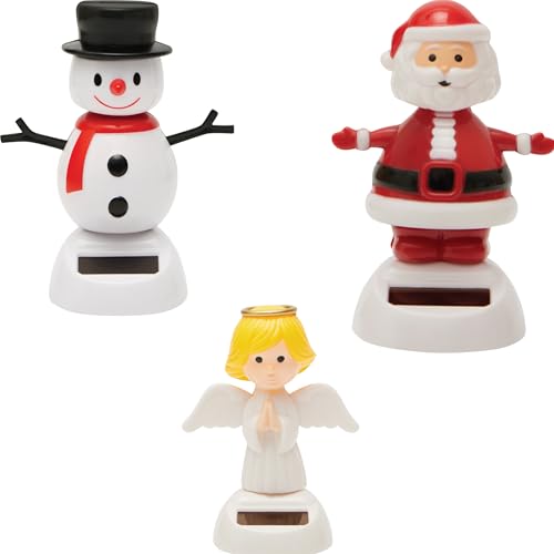 3ER SET WEIHNACHTLICHE SOLAR-WACKELFIGUREN – Weihnachtsmann,...