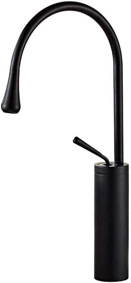 Mitigeur cuisine en cuivre noir au design haut col rotatif chic