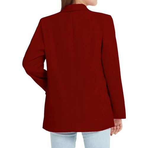 Girls Blazer Long Sleeve Shawl Collar Formal Blazers Suit Jacket Open Front Notched/Lapel Collar Suit Inner Pocket Kids3