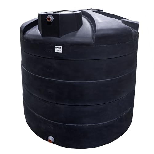 Elkhart Plastics 2500 Gallon Vertical Water Storage Tank Plastic Water Tank for Collection Holding and Storage UV-Resistant for Rainwater Harvesting Agricultural RV Emergency and General Use