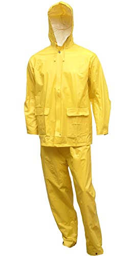 Tingley Tuff-Enuff Plus S62217 2-Piece Waterproof Suit With Attached Hood, Large, Yellow #TOP3
