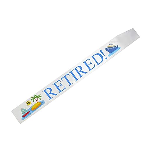 Festbälte Män Kvinnor Pensionerade Sash Medarbetare Familjvän Systrar Pension Party Decoration Tillbehör Favorit Present Present Foto Props Tillbehör dekoration (Color : White)
