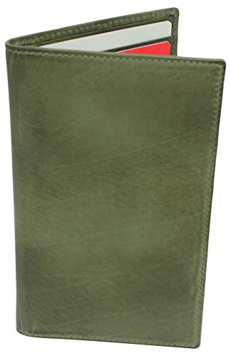 RFID Blocking Bifold Genuine Leather Credit Card ID Holder Long Wallet (59S Green)4