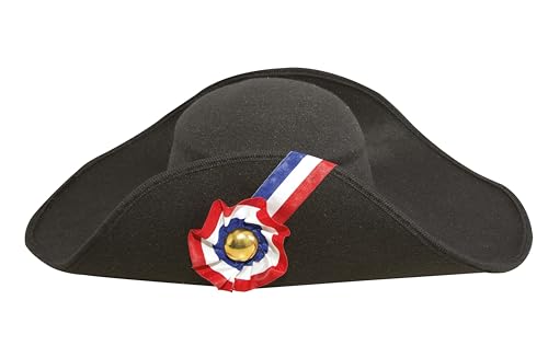 P'TIT CLOWN - 92571 - Chapeau Imitation Laine Napoléon Adulte - Accessoire de Déguisement - Pour Carnaval, Fêtes à Thèmes, Halloween, Soirées Costumées,...