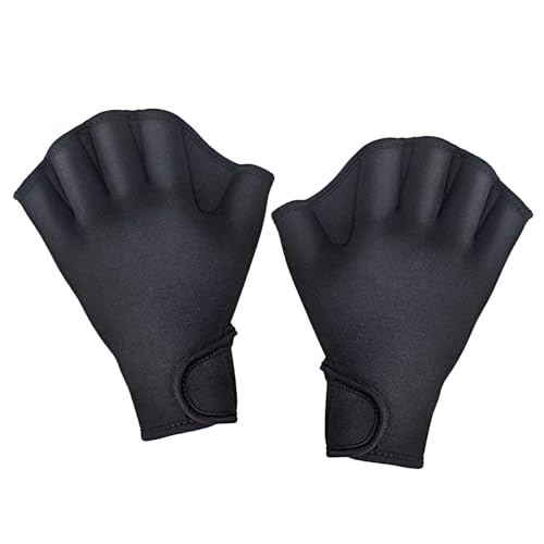 Valicaer Aquatic Handschuhe 1 Paar,Schwimmhandschuhe Webbed Handschuhe Schwimmflossen Wasserdicht Schwimmhandschuhe mit Einstellbare Trageschlaufe Paddel Trainingsschwimm Handschuhe für Erwachsene (S)