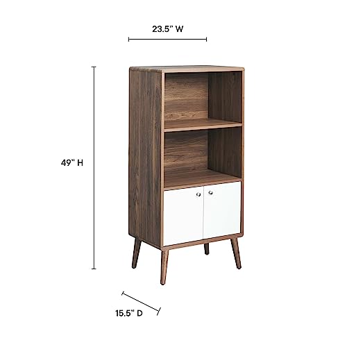 Modway Eei-6230-Wal-Whi Transmit Display Cabinet Bookshelf, Walnut White #TOP2