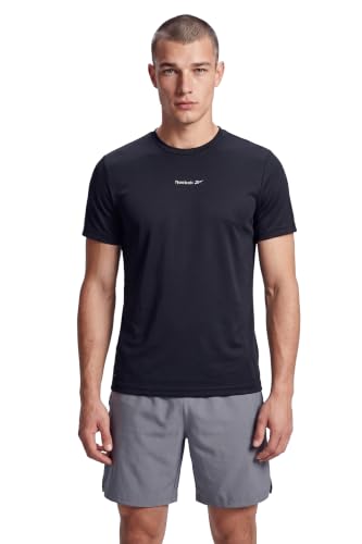 Image of Reebok Men's Polyester Gym T-Shirt - Quick Dry Moisture Wicking Sports T-Shirt for Men | Workout Running Training Tshirt for Men | Half Sleeve Active Tee