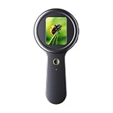 BEAZOOM Microscopio digitale palmare con zoom 200x, display IPS da 2,0 pollici, per messa a fuoco automatica con lente d'ingrandimento portatile con 16 LED, 500 mAh per ispezione di laboratorio con