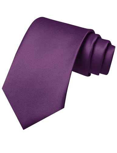 Image of JEMYGINS Solid Color Tie Mens Necktie for Business and Wedding
