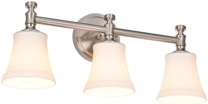 Lightdot 3-Light Brushed Nickel Bathroom Vanity Light - 18.6" Modern Wall Fixture With Clear Glass Shades
