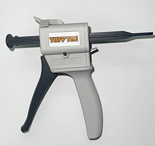 Tuff Gun + 3 Mixing Tips for Applying Tuff Toe Pro & Boot Guard Shoe Repair Steel Toe Protection & Boot Repair Kit -fits 50mL Dual Chamber Cartridges