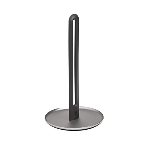 Porta Papel Toalha Keyhole Cor Niquel/preto Em Ferro E Abs Umbra Preto