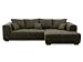 Produktbild CAVADORE Ecksofa Mavericco inkl. Kissen / XXL-Eckcouch im modernen Design / Longchair rechts / 285 x 69 x 170 / Lederoptik dunkelgrün