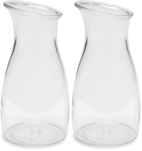 Image of Carlisle FoodService Products 7090007 Cascata Carafe Juice Jar Beverage Decanter Only, Plastic, .25 L, Clear, 1 Count (Pack of 2)