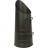 AUBRY GASPARD   Seau à Cendre Métal Noir   Ø19 cm x H37 cm   Poignée Ergonomique   Idéal Cheminée, Poêle à Bois   Élément Décoratif et Fonctionnel Intérieur