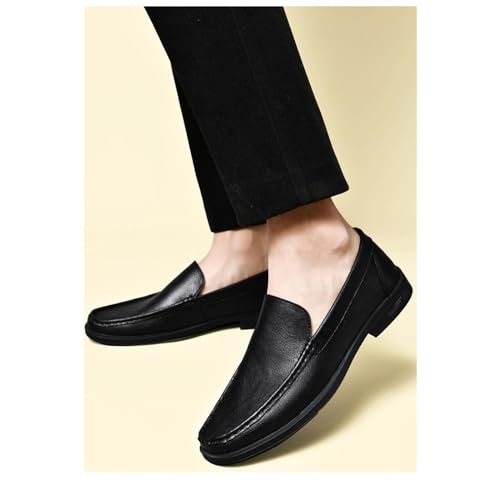 Mens Genuine Leather Slip-on Loafers Casual Hollow Breathable Comfort Penny Loafers Shoes Soft Sole Flat Dress Driving Causal Shoes3