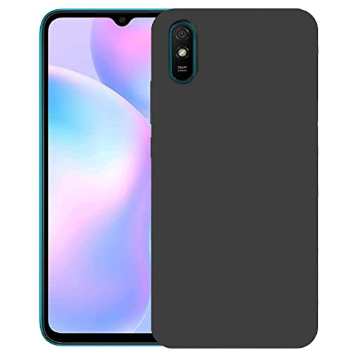 Image of Mobile Back Cover Case for Xiaomi Redmi 9A (Silicone Case|CameraProtection|Black SC1510)