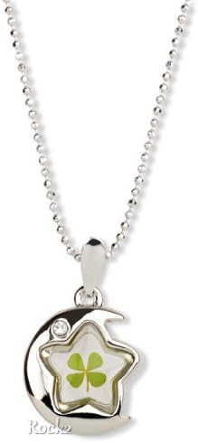 Pearl Clover's Genuine Four-leaf Clover Necklace - Star and Moon