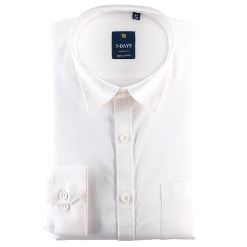 Image of 7-DAYS Men's 100% Cotton Full Sleeve Shirt for Men | Premium Plain Shirt | Tailored Fit (Between Slim & Regular) | Stylish Office & Casual Wear | with Pocket