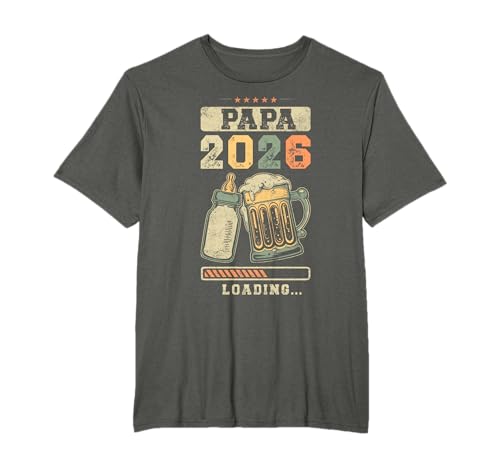 Papa 2026 Loading, Vaterschaft, werdender Vater T-Shirt