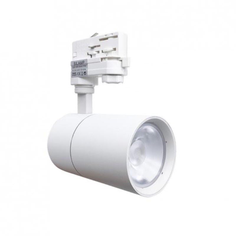 Spot LED sur Rail Triphasé Blanc 30W 80° - Blanc Neutre 4000K - 5500K - SILAMP