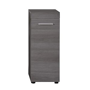 trendteam smart living Badkamerkast commode Runner, 30 x 76 x 30 cm voor/romp: Sardegna rookzilver melamine met veel…