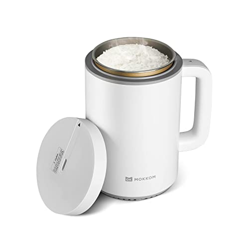 MOKKOM Mini Rice Cooker 2 Cups uncooked, Small Removable Rice Cooker, 0.8 L One-touch Multi-function Rice Cooker for 1-2 People, Keep Warm Function, Portable Travel Rice Cooker for White Rice, Brown Rice, Oatmeal, Quinoa, Soup MOKKOM Mini Rice Cooker 2 Cups uncooked, Small Removable Rice Cooker, 0.8 L One-touch Multi-function Rice Cooker for 1-2 People, Keep Warm Function, Portable Travel Rice Cooker for White Rice, Brown Rice, Oatmeal, Quinoa, Soup
