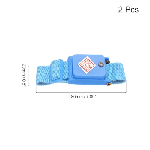Image of MECCANIXITY 2pcs Anti Static Wrist Strap, ESD Antistatic Bracelet Adjustable Cordless with Spare Bracelet for Computer Electronics Repair Sky Blue