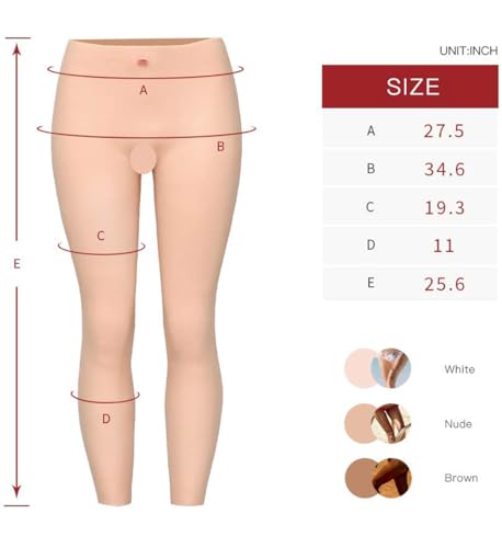 KUMIHO Silicone Pants Fake Butt Shapewear Hip Enhancer Ankle Legging Panties for Crossdressers Drag Queen Transgender