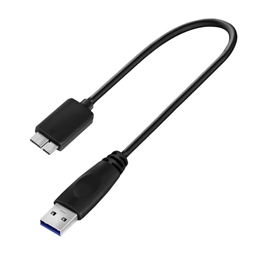 Image of Storite 20cm USB 3.0 A to Micro B Cable for External Hard Drive - Data Transfer Speed Upto 5Gbps - 1 Pack