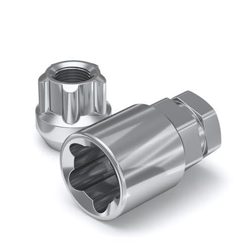 White Knight 791306-1SAM Chrome M12x1.25 Open End Bulge Acorn Lug Nut Kit with Wheel Locks, 20 Pack