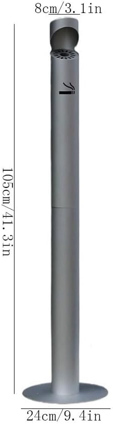 Outdoor Standing Ashtray Floor Standing Stainless Steel Ash Column, Outdoor Public Places Smoke Extinguishing Column Ashtray Outdoor/Ash Tray(White)