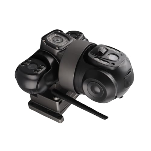 Dpofirs Telecamera di Sicurezza da Esterno con Triplo Obiettivo, a 3 Telecamere 2K con Vista a 360°, Pannello Solare da 8 W, Batteria da 8000 MAh, Rilevamento del Movimento AI,