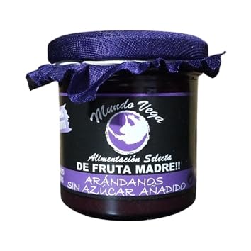 Mermelada de FRUTA MADRE 165gr Mundo Vega Artesana ARÁNDANOS SIN AZÚCAR AÑADIDO (Pack 3 uds)