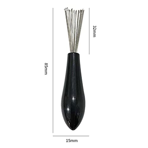 Herramienta de limpieza de cepillo para cabello con mango de madera y púas metálicas 7